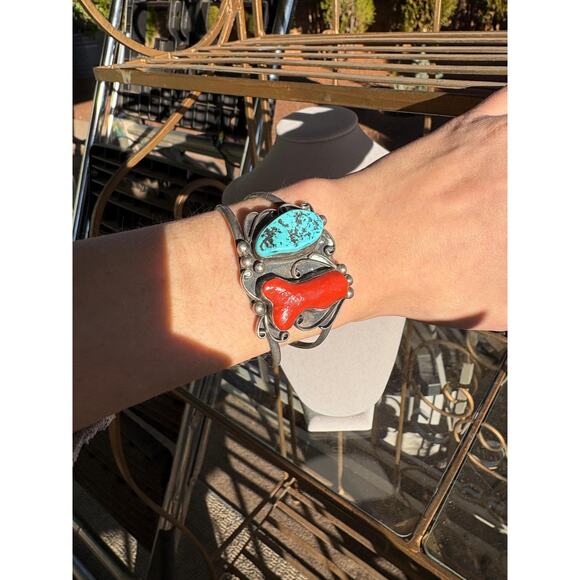 Artisan Sterling Silver Navajo Bracelet Genuine 1940’s Vintage - Picture 8 of 10